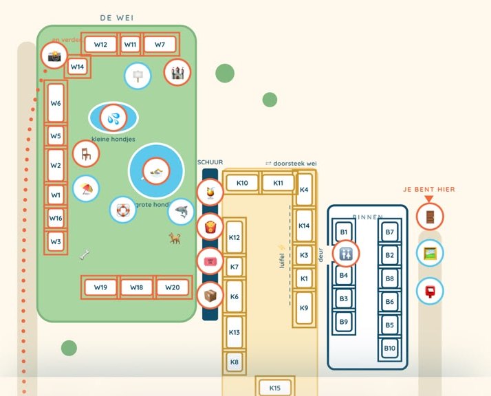 Interactieve plattegrond van Kwispelbeach 2026, gratis hondenevenement in Zele